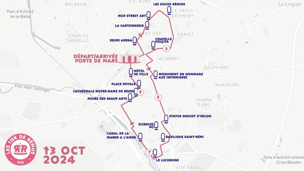 Reims Champagne Run, Parcours 10km