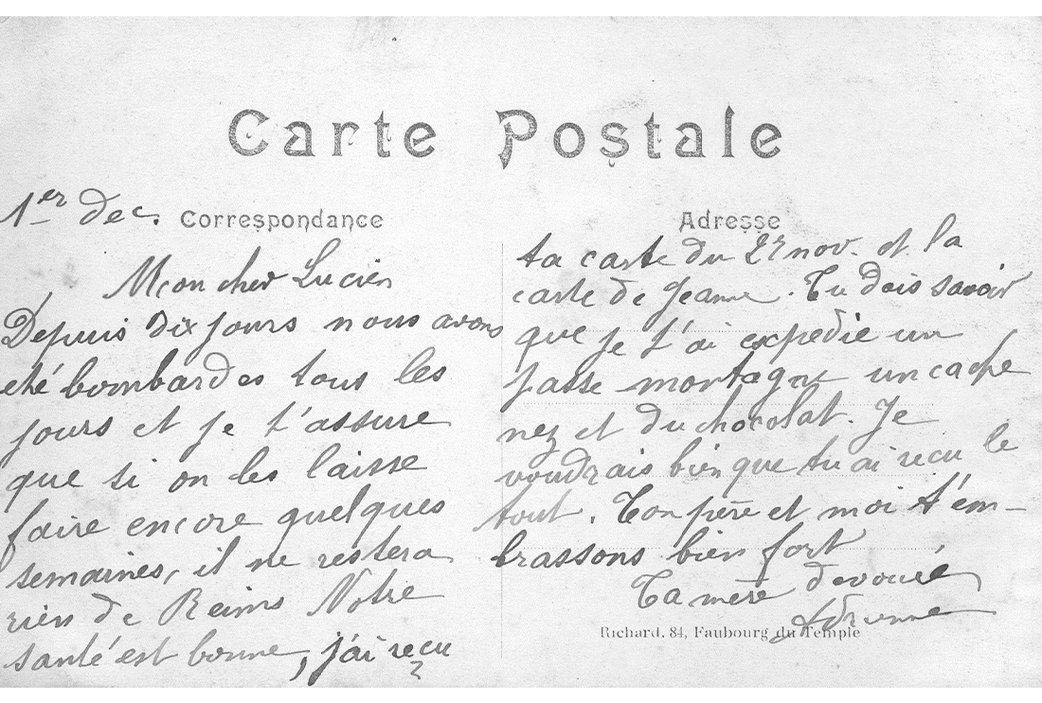 Carte postale, 1er décembre 1914